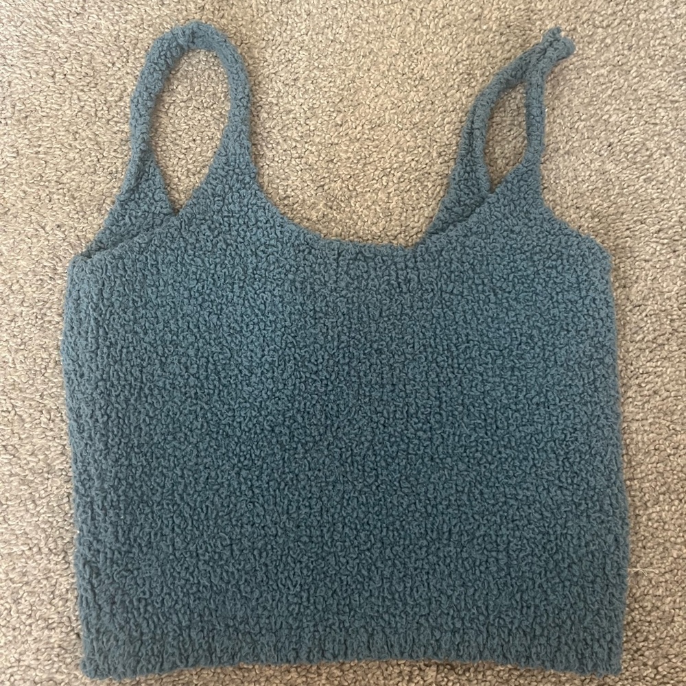 Blue plush sweater tank top. Size small. LA hearts brand. Super cute and cozy!